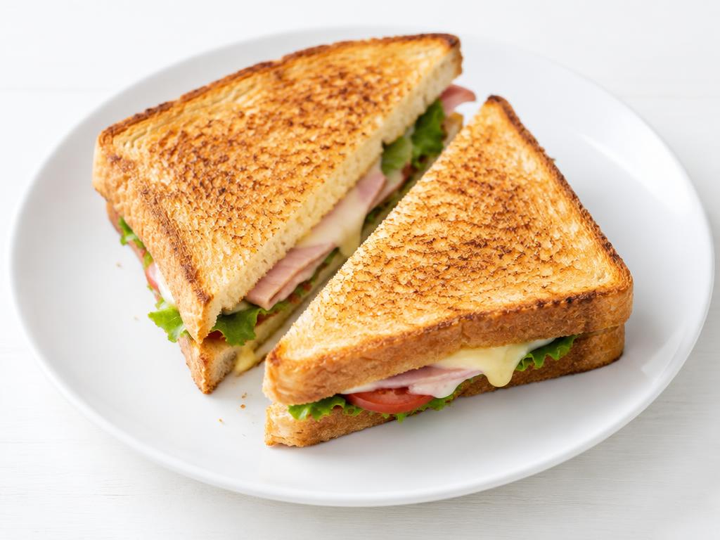 Tosta cortada na diagonal