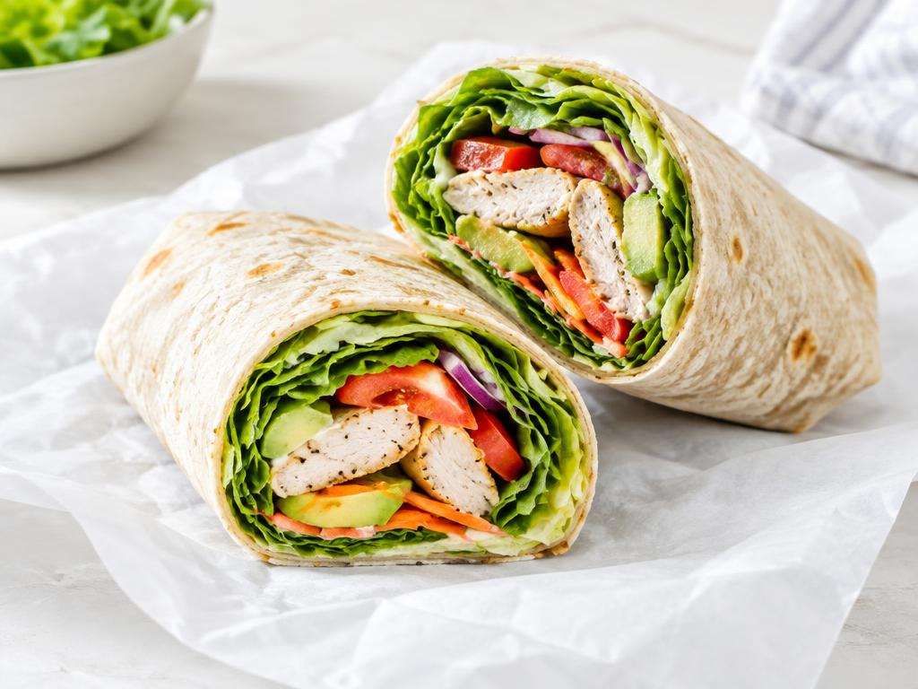 Wraps cortados ao meio